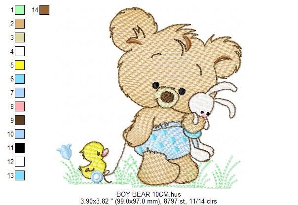 Bear embroidery designs - Baby boy embroidery design machine embroidery pattern - Cute teddy bear embroidery file - instant download pes jef Marcia Embroidery
