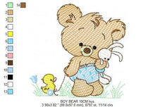 Load image into Gallery viewer, Bear embroidery designs - Baby boy embroidery design machine embroidery pattern - Cute teddy bear embroidery file - instant download pes jef
