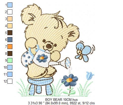 Bear embroidery designs - Baby boy embroidery design machine embroidery pattern - Cute teddy bear embroidery file - instant download pes jef Marcia Embroidery