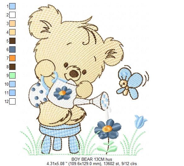 Bear embroidery designs - Baby boy embroidery design machine embroidery pattern - Cute teddy bear embroidery file - instant download pes jef Marcia Embroidery