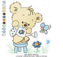 Carica l&#39;immagine nel visualizzatore di Gallery, Bear embroidery designs - Baby boy embroidery design machine embroidery pattern - Cute teddy bear embroidery file - instant download pes jef
