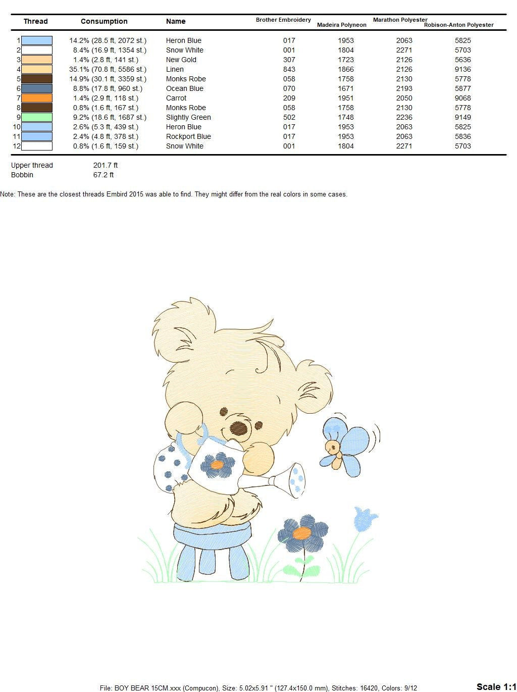 Bear embroidery designs - Baby boy embroidery design machine embroidery pattern - Cute teddy bear embroidery file - instant download pes jef Marcia Embroidery
