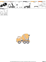 Load image into Gallery viewer, Concrete Mixer Truck embroidery designs - Vehicle embroidery design machine embroidery pattern - baby boy embroidery file - instant download
