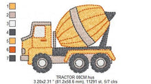 Charger l&#39;image dans la galerie, Concrete Mixer Truck embroidery designs - Vehicle embroidery design machine embroidery pattern - baby boy embroidery file - instant download
