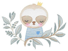 Load image into Gallery viewer, Sloth embroidery designs - Baby boy embroidery design machine embroidery pattern - Sloth with leaves embroidery file - digital download pes
