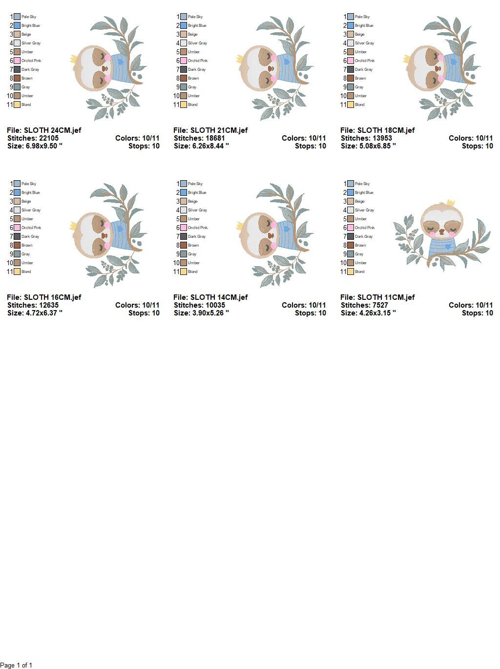 Sloth embroidery designs - Baby boy embroidery design machine embroide ...