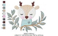 Charger l&#39;image dans la galerie, Deer embroidery design - Animal embroidery designs machine embroidery pattern - Florest embroidery file - Baby boy embroidery  Woodland pes
