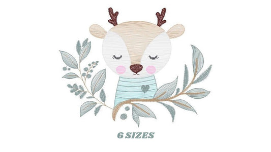 Deer embroidery design - Animal embroidery designs machine embroidery pattern - Florest embroidery file - Baby boy embroidery  Woodland pes Marcia Embroidery