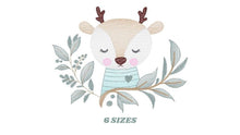 Charger l&#39;image dans la galerie, Deer embroidery design - Animal embroidery designs machine embroidery pattern - Florest embroidery file - Baby boy embroidery  Woodland pes
