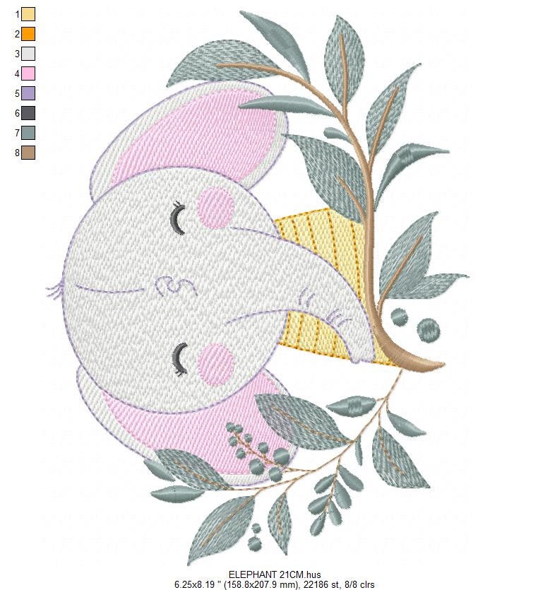 Elephant embroidery designs - Animal embroidery design machine embroidery pattern - Baby Boy embroidery file - Kid embroidery towel pillow Marcia Embroidery
