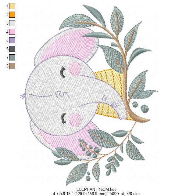 Elephant embroidery designs - Animal embroidery design machine embroidery pattern - Baby Boy embroidery file - Kid embroidery towel pillow Marcia Embroidery