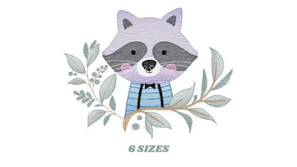 Raccoon embroidery designs - Animal embroidery design machine embroidery pattern - woodland embroidery file - Baby boy embroidery download Marcia Embroidery