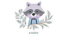 Charger l&#39;image dans la galerie, Raccoon embroidery designs - Animal embroidery design machine embroidery pattern - woodland embroidery file - Baby boy embroidery download
