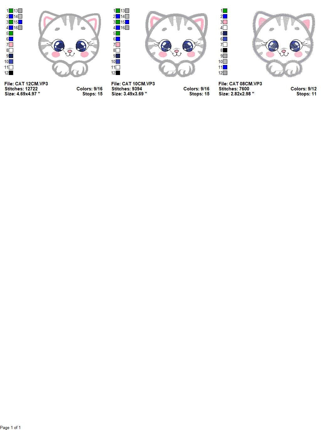 Male Cat embroidery design - Cat face peek a boo embroidery designs machine embroidery pattern - Kitten embroidery - Cat applique design jef Marcia Embroidery