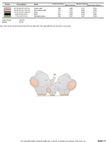 Family Elephant embroidery designs - Animal embroidery design machine embroidery pattern - Loving couple with kid - instant digital download - Marcia Embroidery
