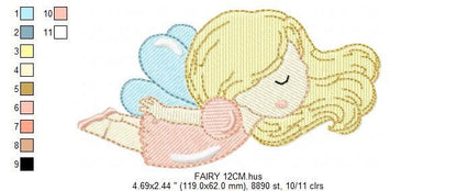 Fairy embroidery designs - Baby girl embroidery design machine embroidery pattern - Pixie embroidery file - Tooth Fairy design download pes Marcia Embroidery