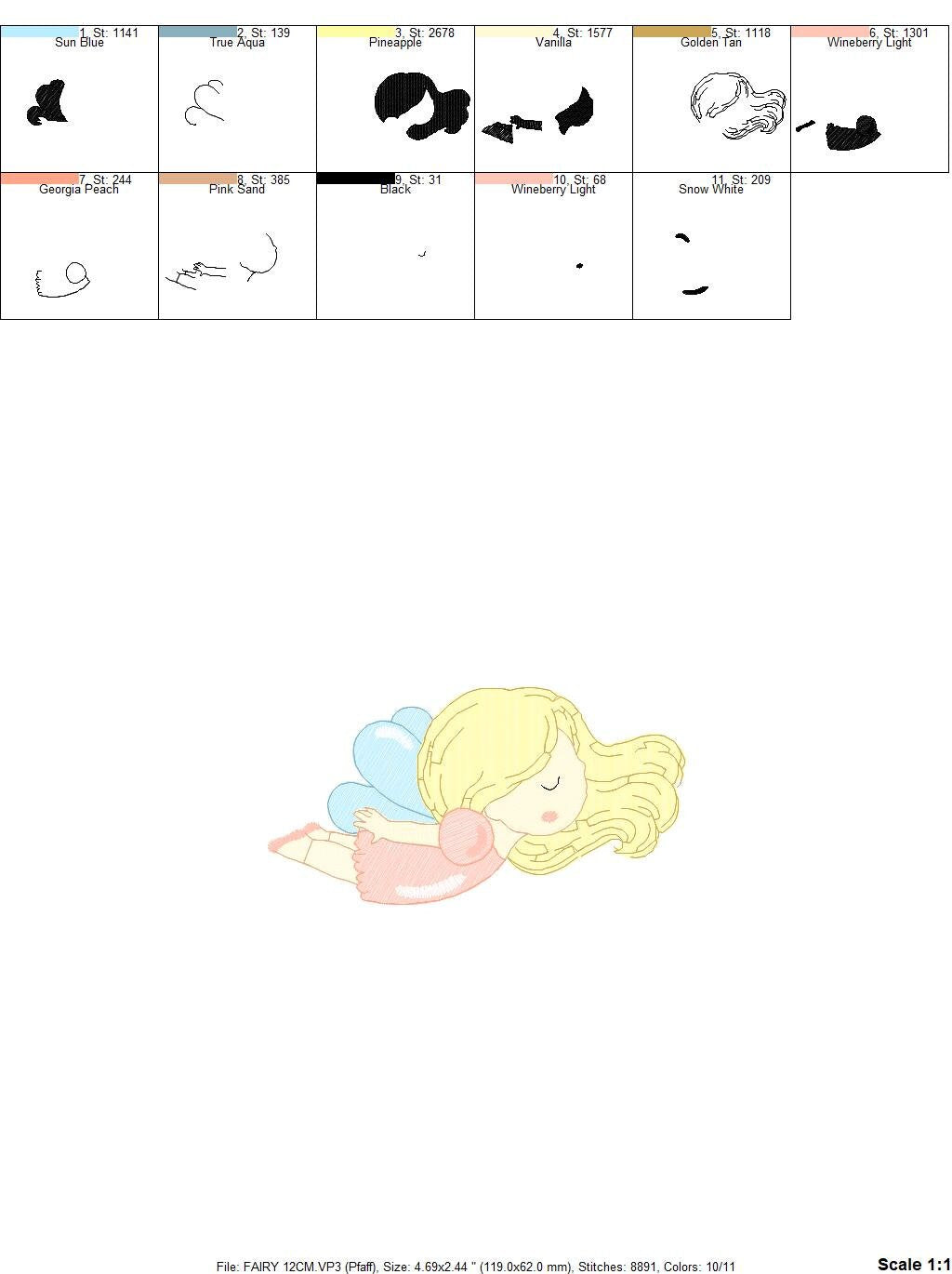 Fairy embroidery designs - Baby girl embroidery design machine embroidery pattern - Pixie embroidery file - Tooth Fairy design download pes Marcia Embroidery
