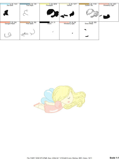 Fairy embroidery designs - Baby girl embroidery design machine embroidery pattern - Pixie embroidery file - Tooth Fairy design download pes Marcia Embroidery