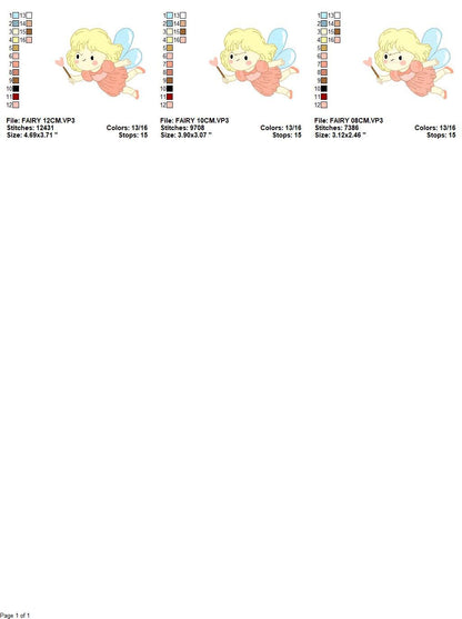 Fairy embroidery designs - Baby girl embroidery design machine embroidery pattern - Pixie embroidery file - Fairy design Instant Download