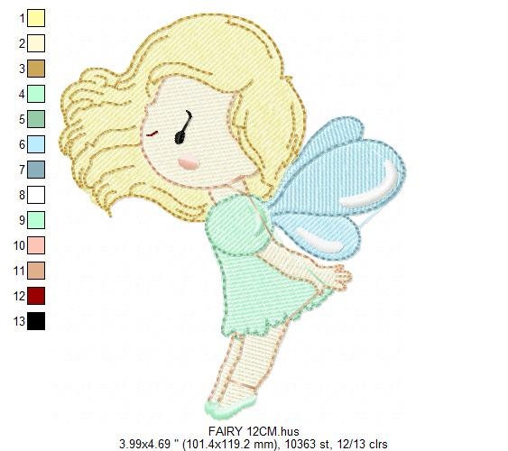 Fairy embroidery designs - Baby girl embroidery design machine embroidery pattern - Fantasy Pixie embroidery file - instant digital download Marcia Embroidery