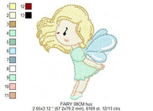 Load image into Gallery viewer, Fairy embroidery designs - Baby girl embroidery design machine embroidery pattern - Fantasy Pixie embroidery file - instant digital download
