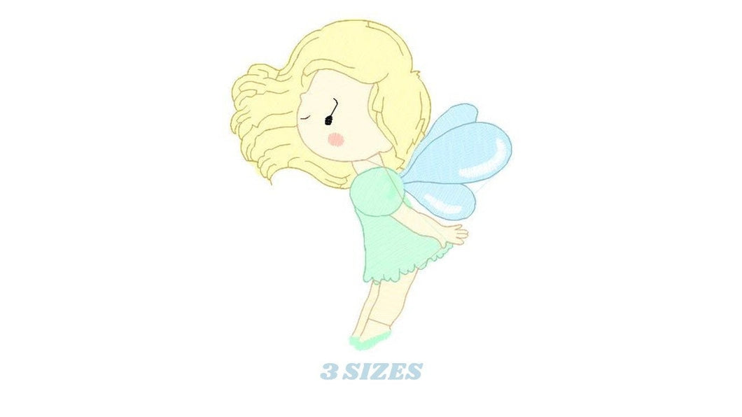 Fairy embroidery designs - Baby girl embroidery design machine embroidery pattern - Fantasy Pixie embroidery file - instant digital download