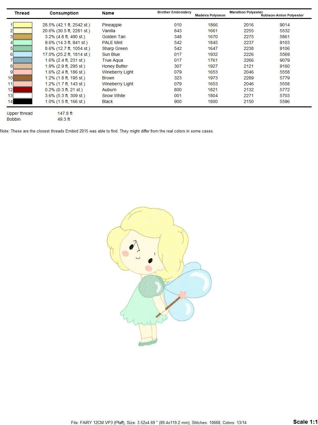 Fairy embroidery designs - Baby girl embroidery design machine embroidery pattern - Pixie embroidery file - Tooth Fairy with wand and wings Marcia Embroidery