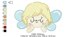 Fairy peek a boo embroidery designs - Baby girl embroidery design machine embroidery pattern - Pixie embroidery file - Fairy download pes