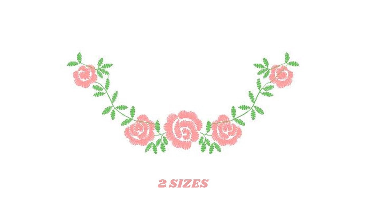 Flowers embroidery designs - Roses embroidery design machine embroidery pattern - entwined roses Kitchen Towel file - instant download pes