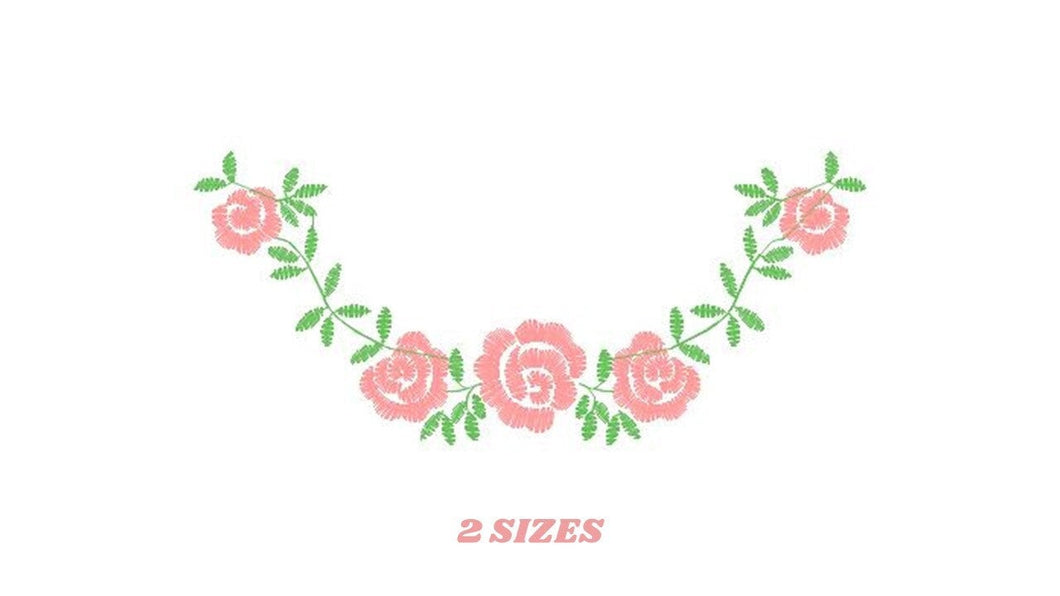 Flowers embroidery designs - Roses embroidery design machine embroidery pattern - entwined roses Kitchen Towel file - instant download pes