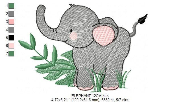 Elephant embroidery designs - Animal embroidery design machine embroidery pattern - Baby boy embroidery file - digital file instant download