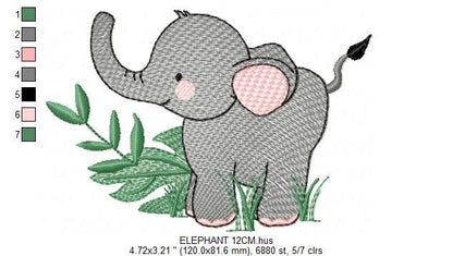 Elephant embroidery designs - Animal embroidery design machine embroidery pattern - Baby boy embroidery file - digital file instant download