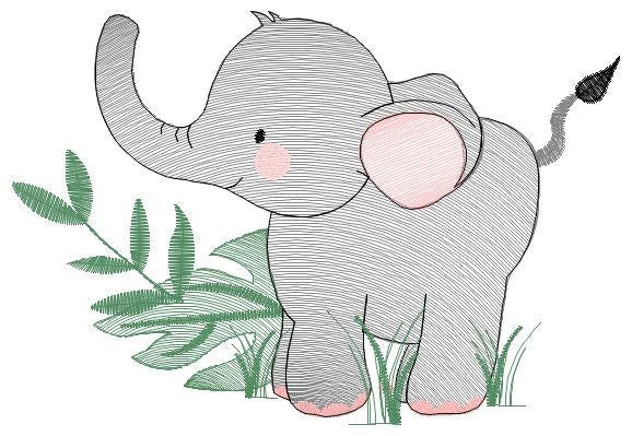 Elephant embroidery designs - Animal embroidery design machine embroidery pattern - Baby boy embroidery file - digital file instant download