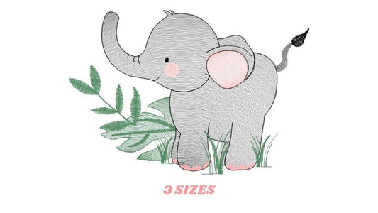 Elephant embroidery designs - Animal embroidery design machine embroidery pattern - Baby boy embroidery file - digital file instant download