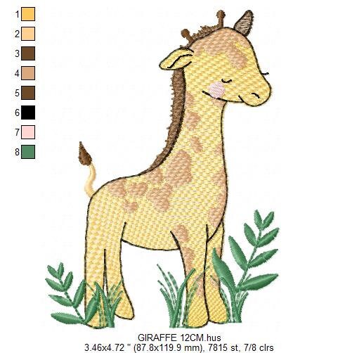 Giraffe with leaves embroidery design - Safari Wild Animal embroidery designs machine embroidery pattern - Instant download digital pes file Marcia Embroidery