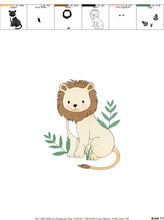 Load image into Gallery viewer, Lion embroidery designs - Safari embroidery design machine embroidery pattern - Baby boy embroidery file - Lion king embroidery download jef
