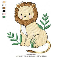 Load image into Gallery viewer, Lion embroidery designs - Safari embroidery design machine embroidery pattern - Baby boy embroidery file - Lion king embroidery download jef
