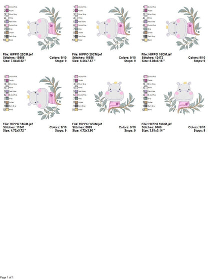 Hippo embroidery designs - Safari embroidery design machine embroidery pattern - Animal embroidery file - baby boy embroidery pes download Marcia Embroidery