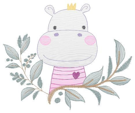 Hippo embroidery designs - Safari embroidery design machine embroidery pattern - Animal embroidery file - baby boy embroidery pes download Marcia Embroidery