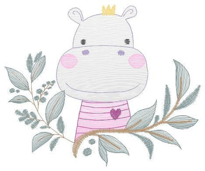 Hippo embroidery designs - Safari embroidery design machine embroidery pattern - Animal embroidery file - baby boy embroidery pes download Marcia Embroidery