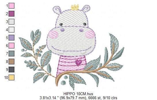 Hippo embroidery designs - Safari embroidery design machine embroidery pattern - Animal embroidery file - baby boy embroidery pes download Marcia Embroidery