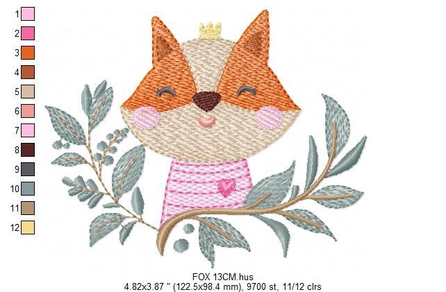 Fox embroidery designs - Red Fox embroidery design machine embroidery pattern - Woodland Animal embroidery file - Baby boy Marcia Embroidery