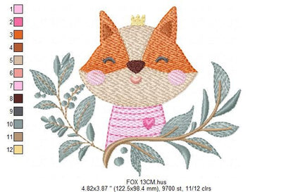 Fox embroidery designs - Red Fox embroidery design machine embroidery pattern - Woodland Animal embroidery file - Baby boy Marcia Embroidery
