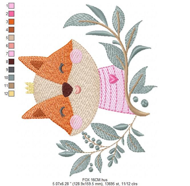 Fox embroidery designs - Red Fox embroidery design machine embroidery pattern - Woodland Animal embroidery file - Baby boy Marcia Embroidery