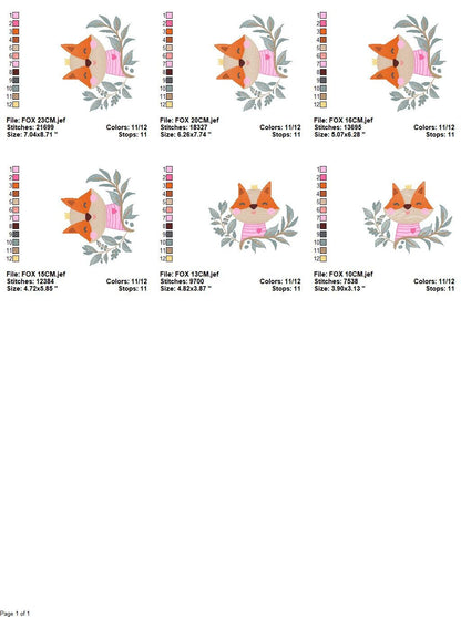 Fox embroidery designs - Red Fox embroidery design machine embroidery pattern - Woodland Animal embroidery file - Baby boy Marcia Embroidery