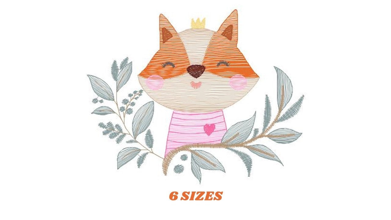 Fox embroidery designs - Red Fox embroidery design machine embroidery pattern - Woodland Animal embroidery file - Baby boy Marcia Embroidery