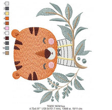 Cargar imagen en el visor de la galería, Tiger embroidery design - Animals embroidery designs machine embroidery pattern - Baby boy embroidery file - Tiger Safari Jungle download
