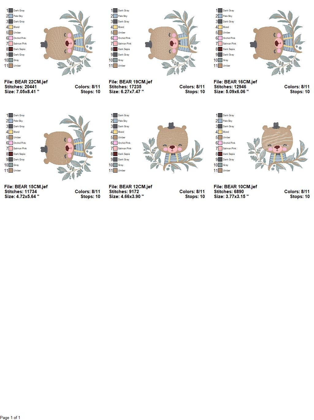 Bear embroidery designs - Baby boy embroidery design machine embroidery pattern - Teddy Bear with hat embroidery file - instant download pes Marcia Embroidery