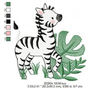 Load image into Gallery viewer, Zebra embroidery designs - Animal embroidery design machine embroidery pattern - Safari embroidery file - instant digital download pes jef
