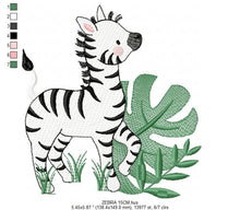 Charger l&#39;image dans la galerie, Zebra embroidery designs - Animal embroidery design machine embroidery pattern - Safari embroidery file - instant digital download pes jef
